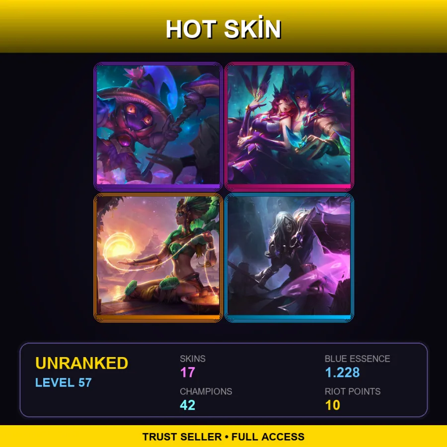 LAN | Lv57 | Unranked | 17 Skin | 42 Champ