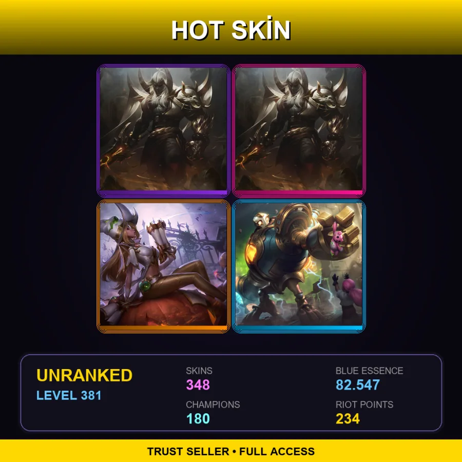 LAN | Lv381 | Unranked | 348 Skin | 180 Champ