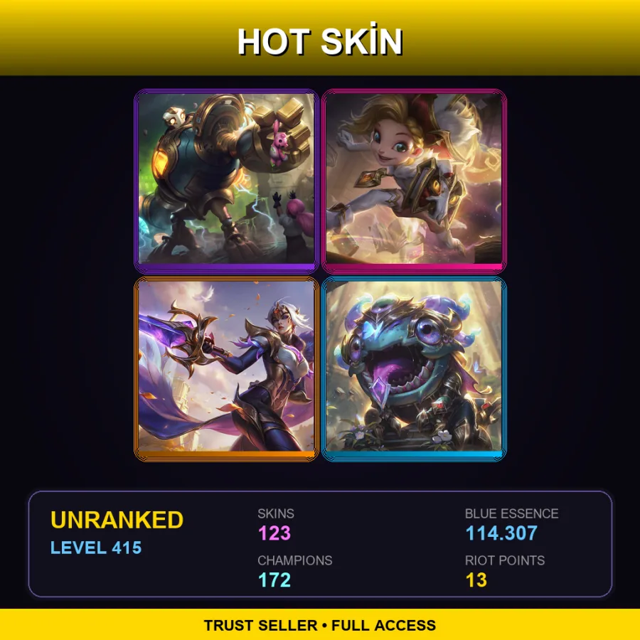 EUNE | Lv415 | Unranked | 123 Skin | 172 Champ — Prestige Arcanist Zoe