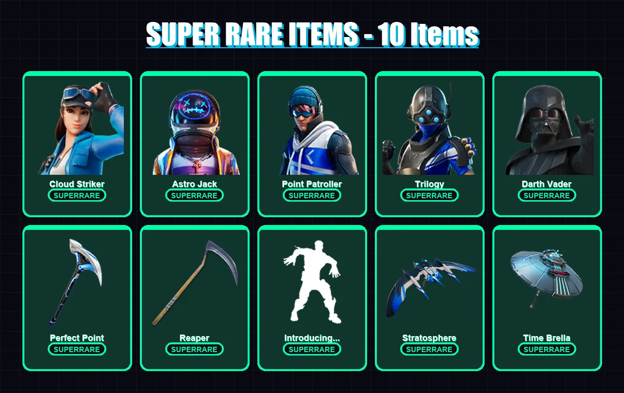 [PC] | Cloud Striker | Astro Jack | Point Patroller | Trilogy | Darth Vader | 93 skin | 119 pickaxe | 93 emote | 89 glider | Lv1356
