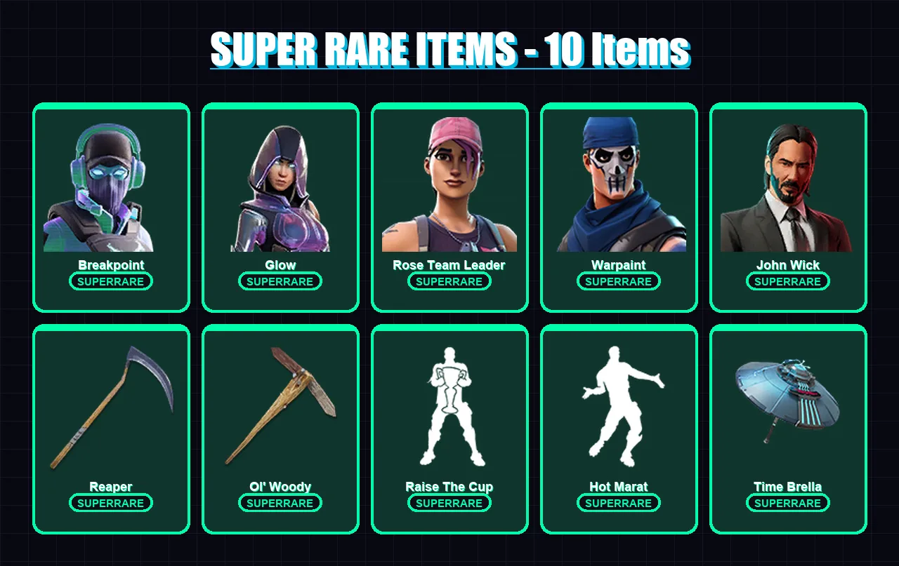 [PC/PSN] | Breakpoint | Glow | Rose Team Leader | Warpaint | John Wick | 267 skin | 274 pickaxe | 221 emote | 197 glider | Lv2893