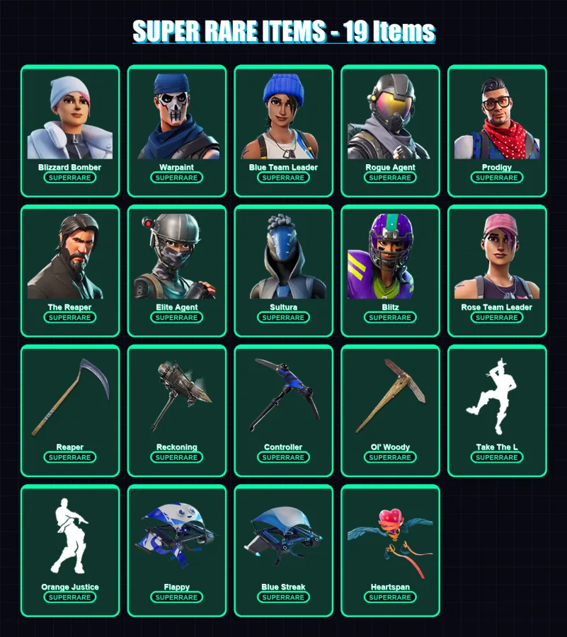 [PS4/PS5/XBOX/PC] | Blizzard Bomber | Warpaint | Blue Team Leader | Rogue Agent | Prodigy | 119 skin | 95 pickaxe | 147 emote | 83 glider | Lv881 — Fortnite account