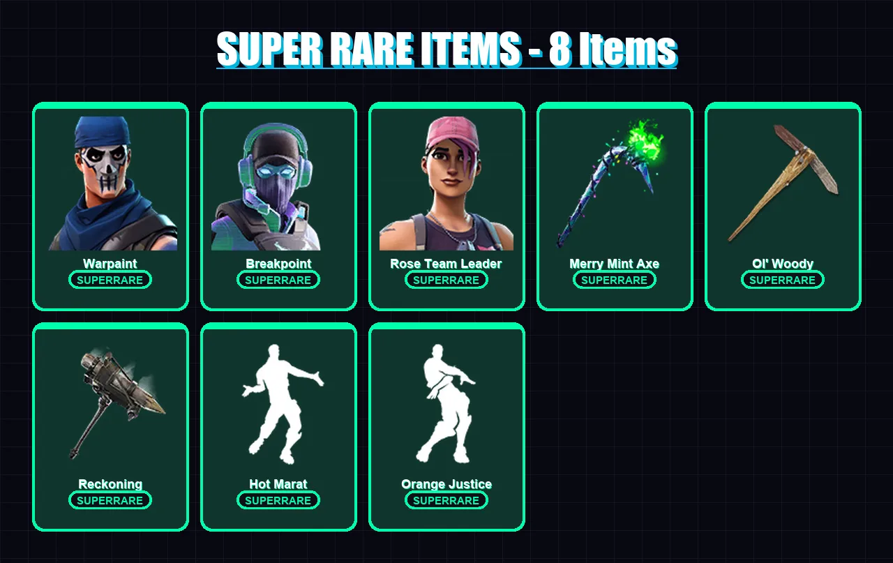 [PC/XBOX/PSN] | Warpaint | Breakpoint | Rose Team Leader | Fusion | Ruin | 114 skin | 114 pickaxe | 124 emote | 106 glider | Lv1665 — Fortnite account