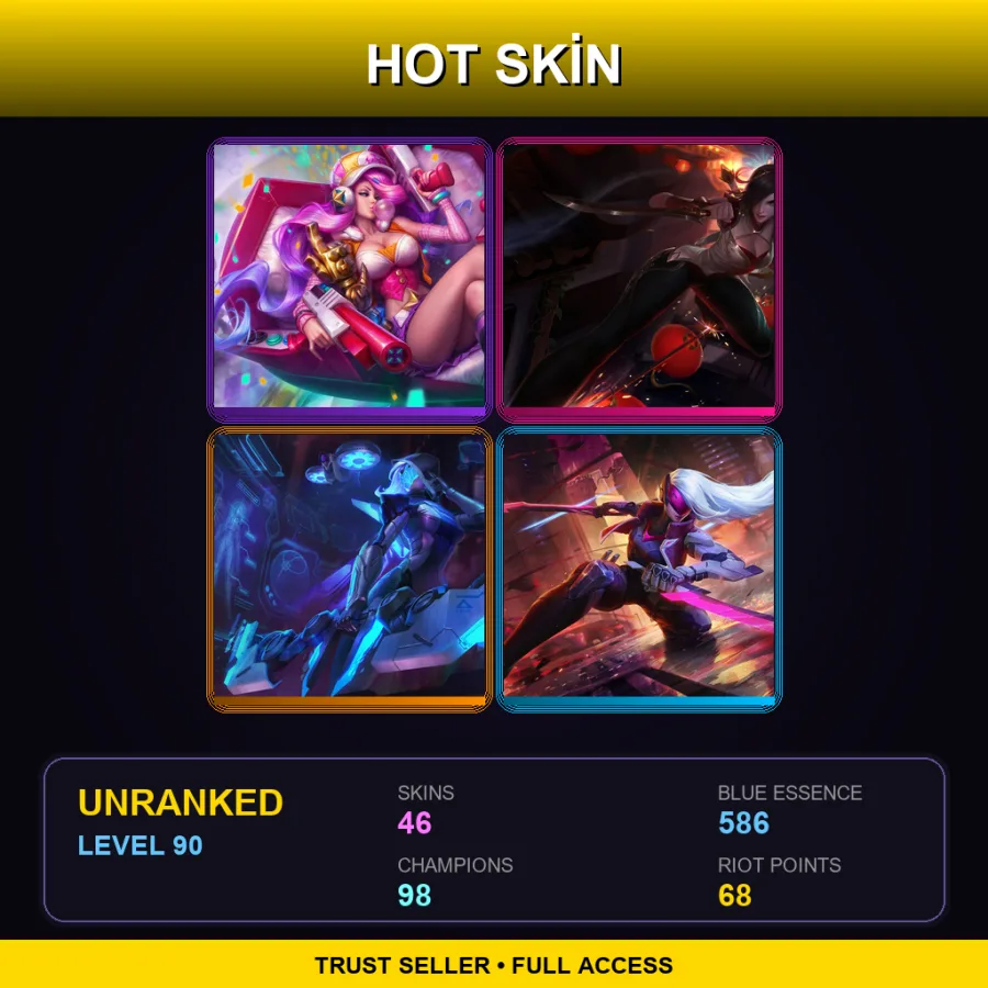EUNE | Lv90 | Unranked | 46 Skin | 98 Champ — Pentakill Karthus