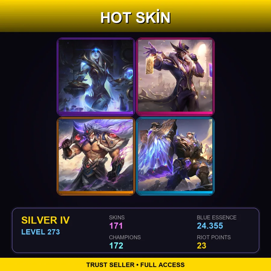 EUW | Lv273 | Silver IV | 171 Skin | 172 Champ