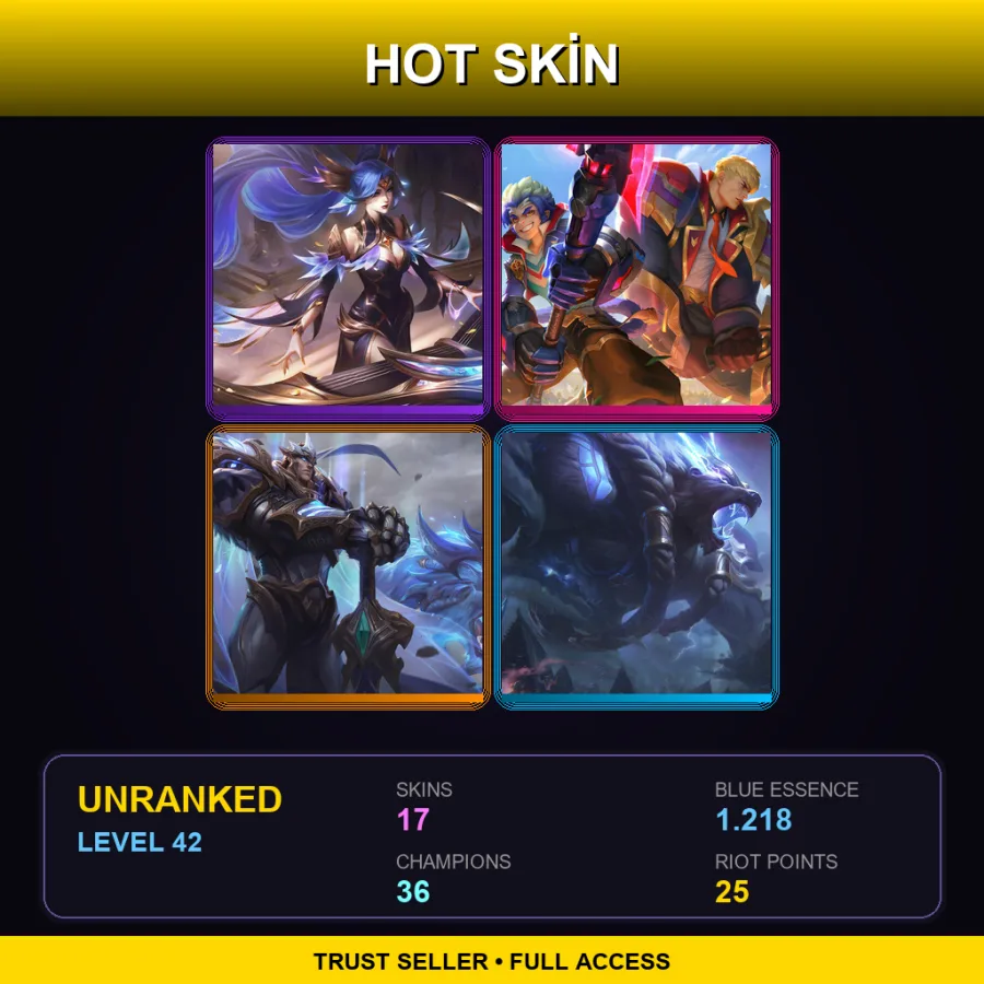 EUW | Lv42 | Unranked | 17 Skin | 36 Champ
