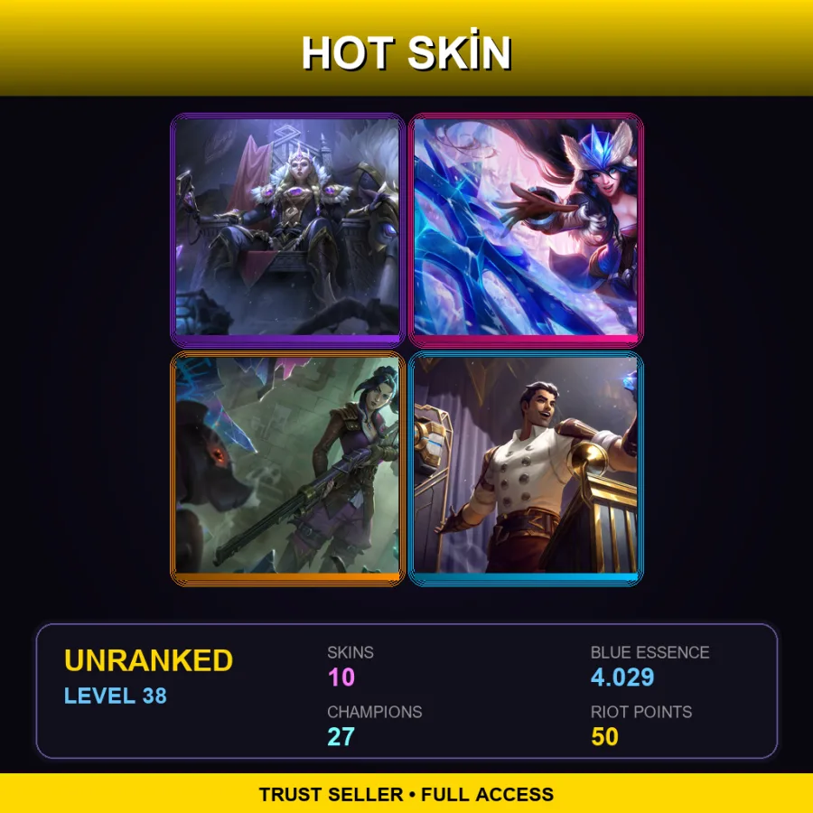 NA | Lv38 | Unranked | 10 Skin | 27 Champ