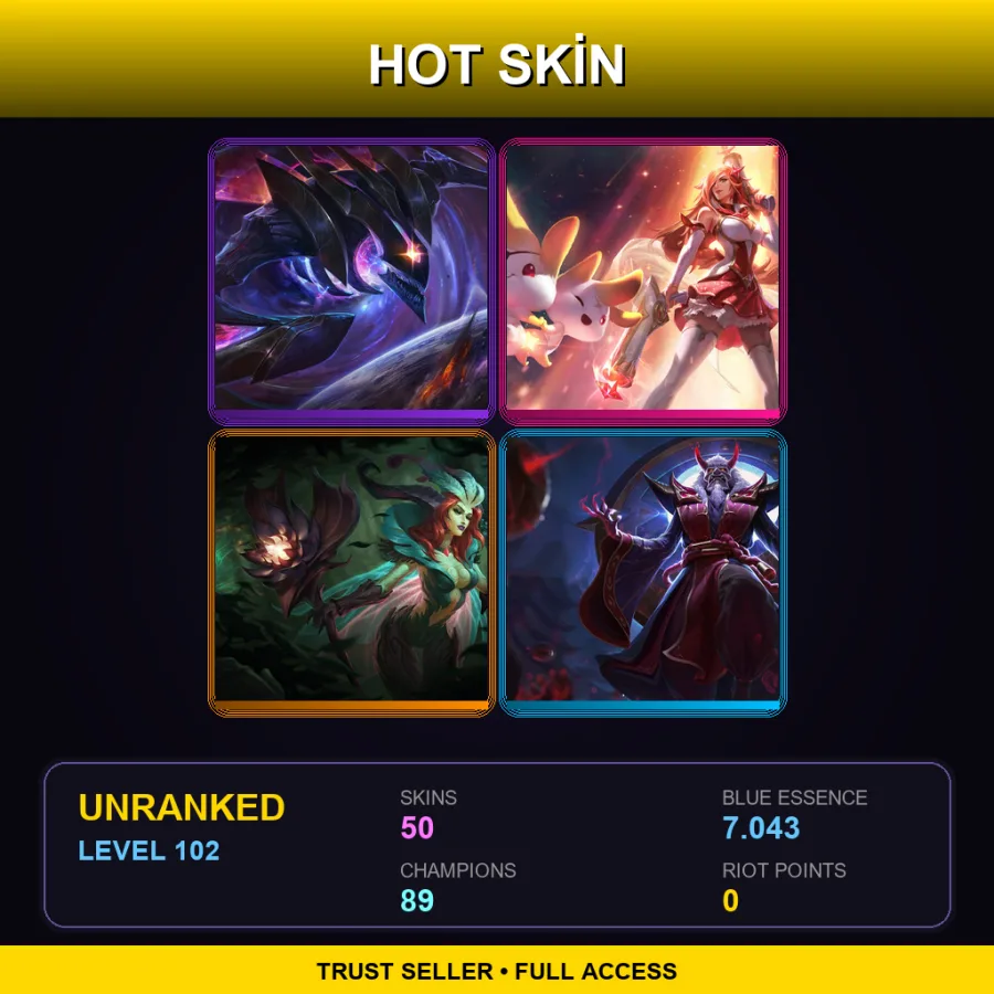 VN | Lv102 | Unranked | 50 Skin | 89 Champ