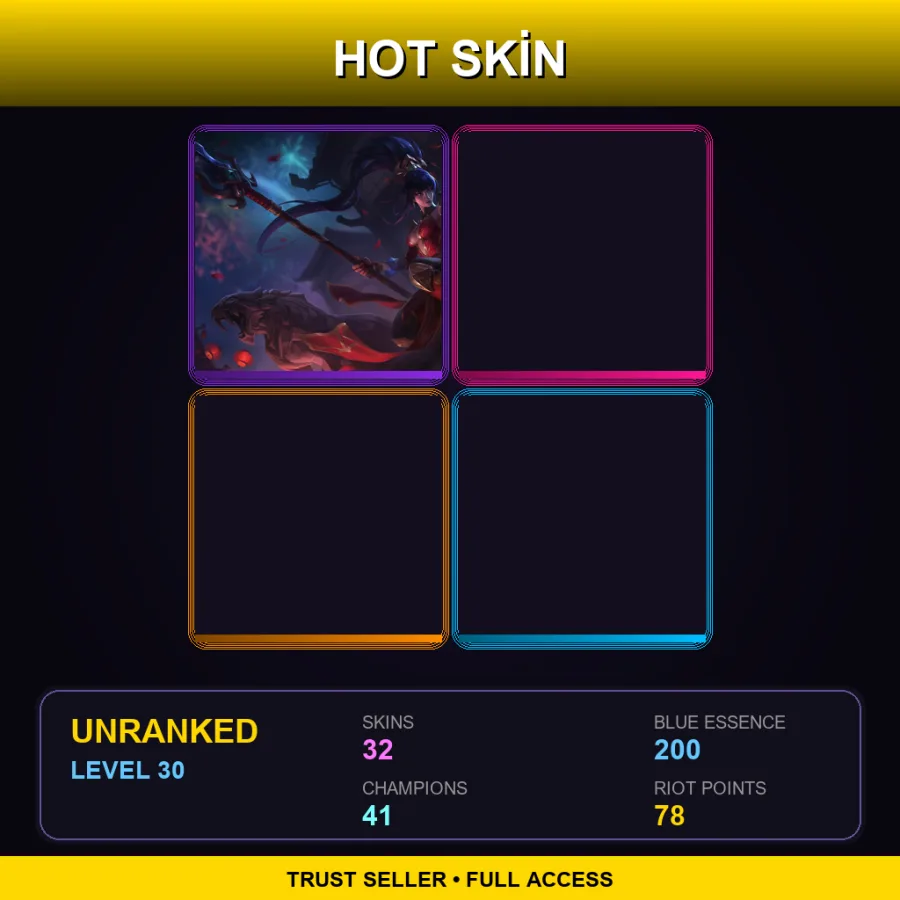 EUW | Lv30 | Unranked | 32 Skin | 41 Champ