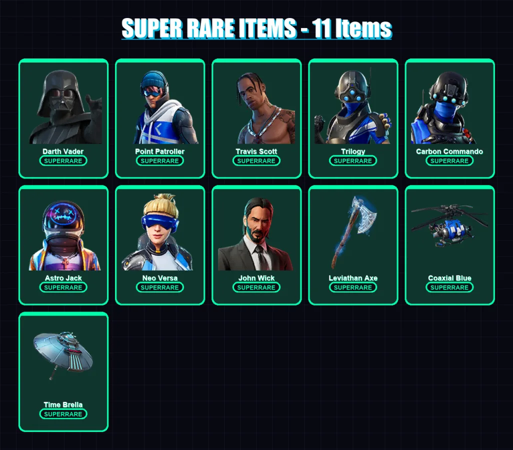 [PS4/PS5/XBOX/PC] | Darth Vader | Point Patroller | Travis Scott | 168 skin | Lv2341