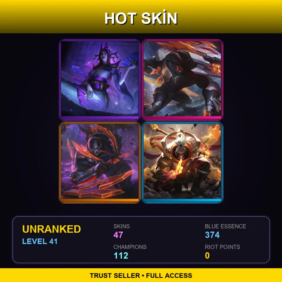 EUNE | Lv41 | Unranked | 47 Skin | 112 Champ