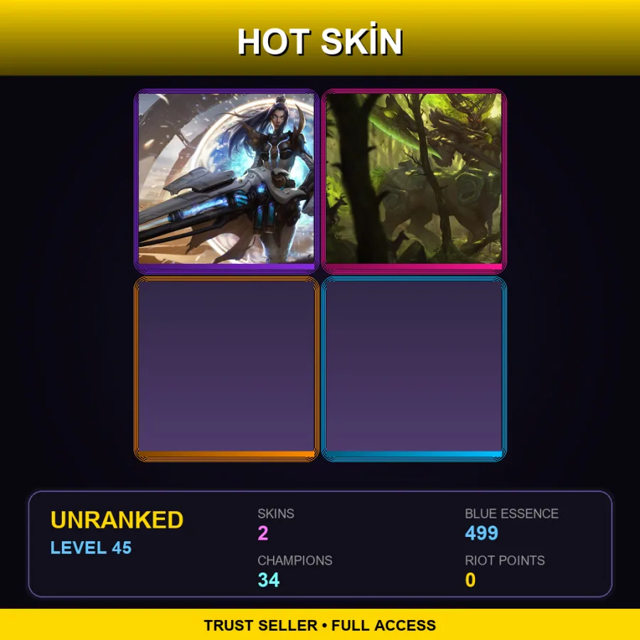 EUNE | Lv45 | Unranked | 2 Skin | 34 Champ — Pulsefire Caitlyn