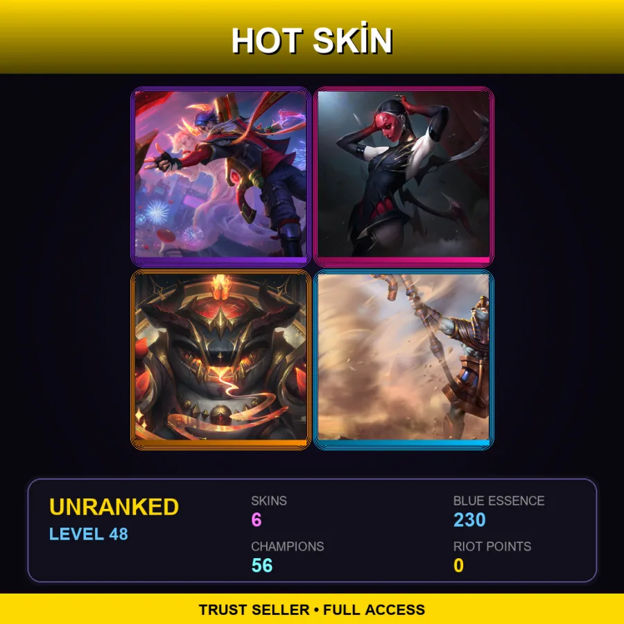 LAN | Lv48 | Unranked | 6 Skin | 56 Champ — Garen Skin 43