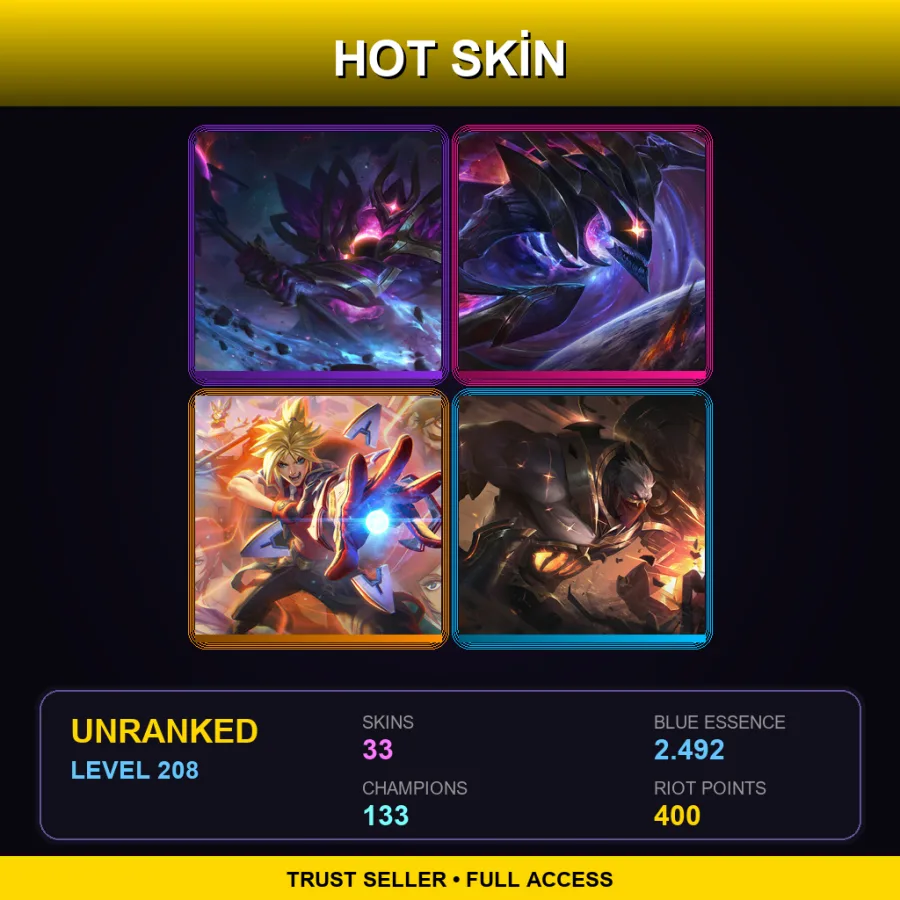 BR | Lv208 | Unranked | 33 Skin | 133 Champ