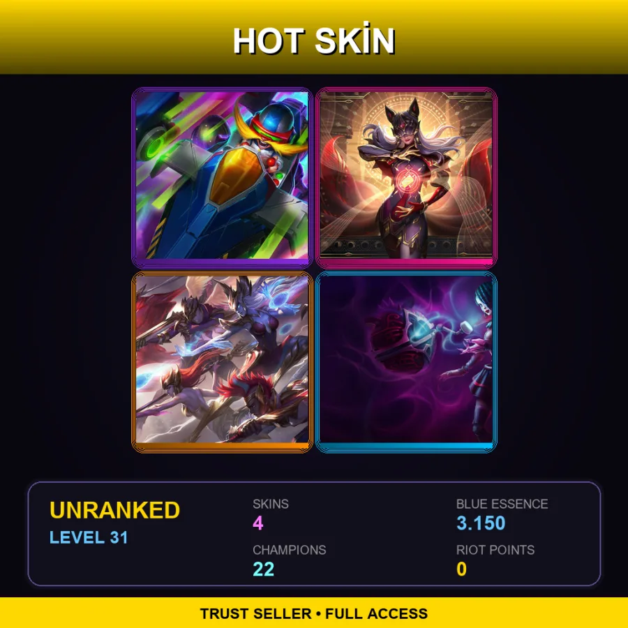 BR | Lv31 | Unranked | 4 Skin | 22 Champ