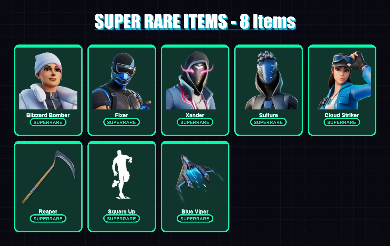 [PC/XBOX/PSN] | Blizzard Bomber | Fixer | Xander | Sultura | Cloud Striker | 58 skin | 88 pickaxe | 58 emote | 79 glider | Lv1203 — Fortnite account