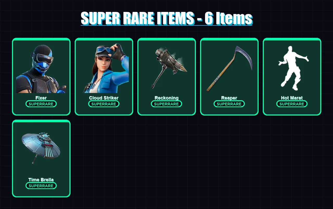 [PS4/PS5/XBOX/PC] | Fixer | Cloud Striker | Rox | Mandalorian | Molten Battle Hound | 83 skin | 96 pickaxe | 108 emote | 103 glider | Lv1441