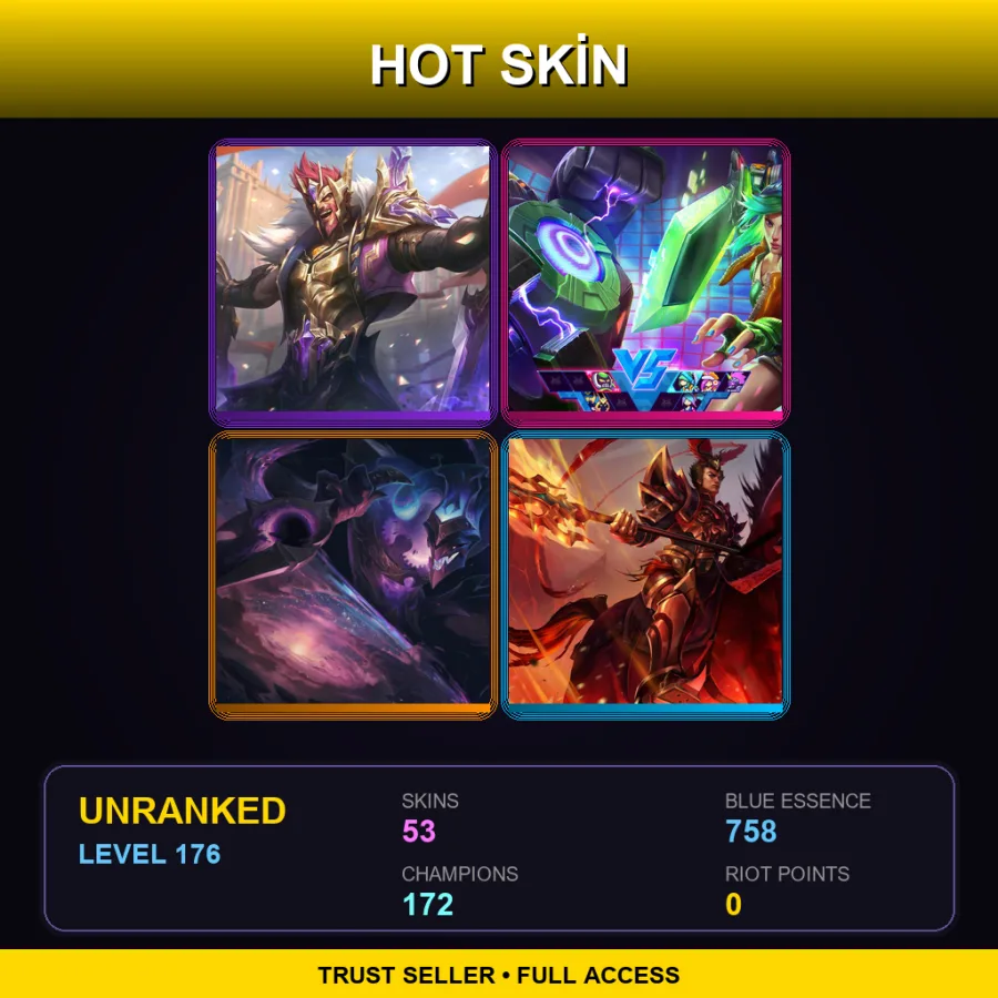 LAN | Lv176 | Unranked | 53 Skin | 172 Champ — Coin Emperor Tahm Kench