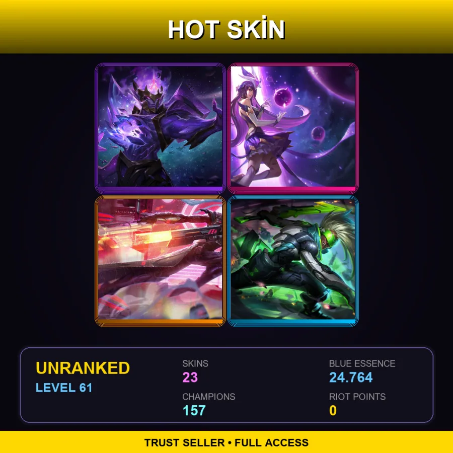 VN | Lv61 | Unranked | 23 Skin | 157 Champ — LoL account