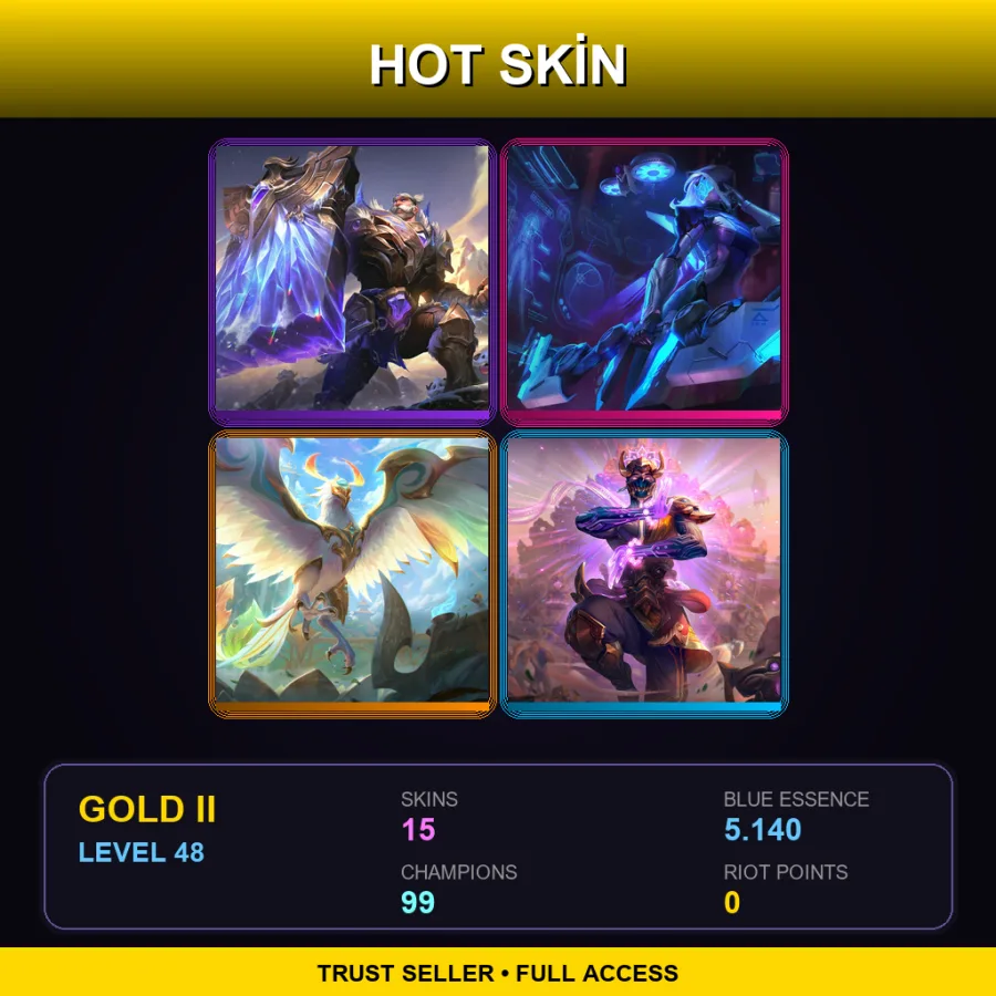TR | Lv48 | Gold II | 15 Skin | 99 Champ