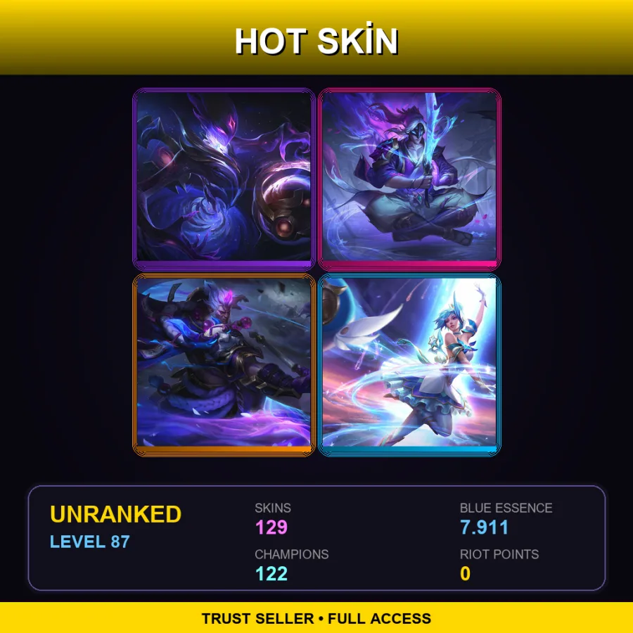 NA | Lv87 | Unranked | 129 Skin | 122 Champ