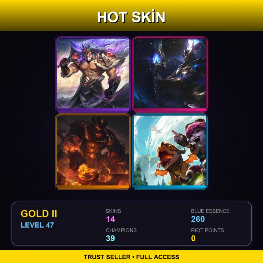 NA | Lv47 | Gold II | 14 Skin | 39 Champ — LoL account