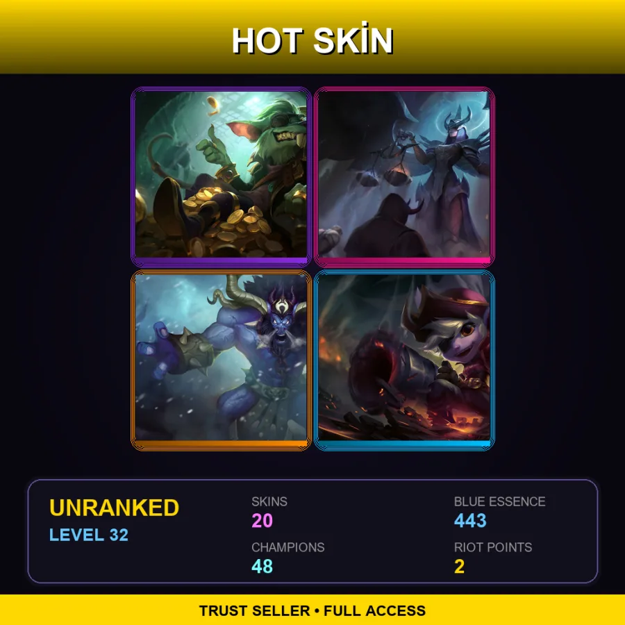 EUW | Lv32 | Unranked | 20 Skin | 48 Champ