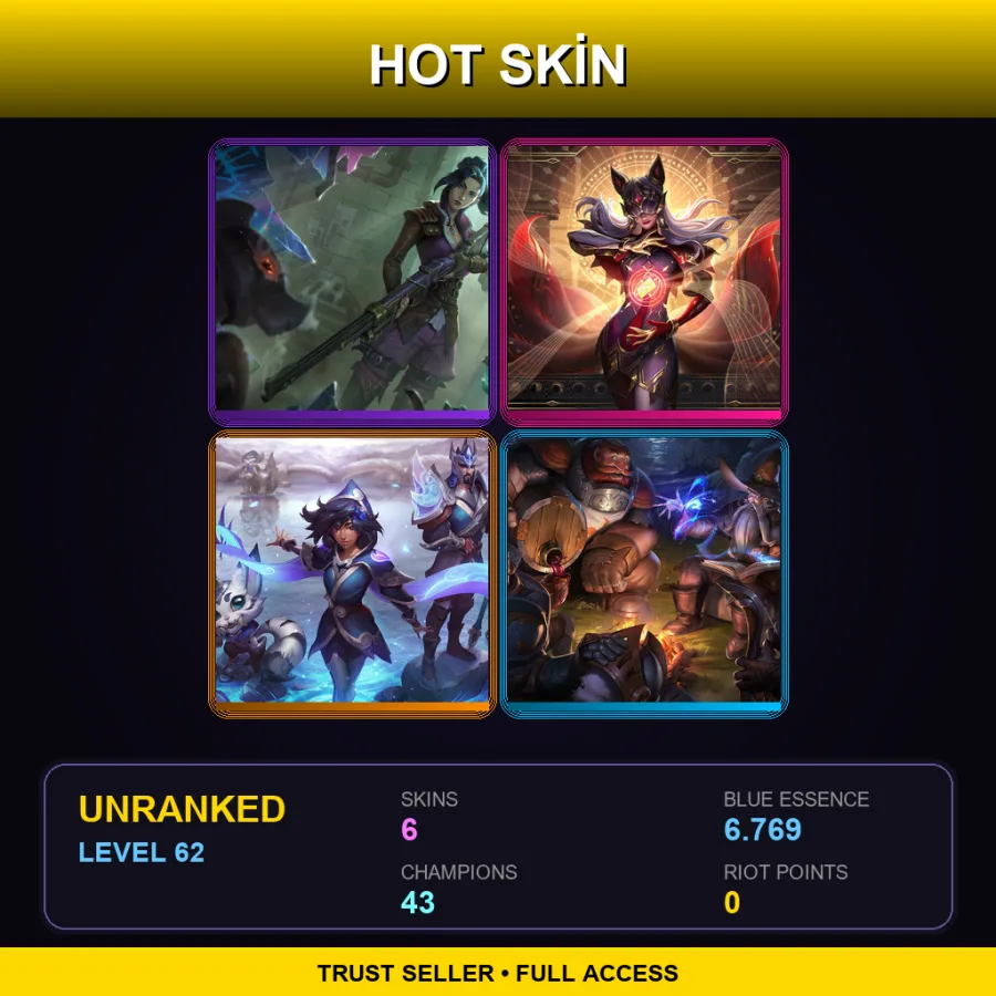 LAS | Lv62 | Unranked | 6 Skin | 43 Champ — Ssg Gnar