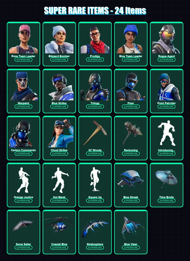 [PC/XBOX/PSN] | Rose Team Leader | Blizzard Bomber | Prodigy | 102 skin | Lv1571
