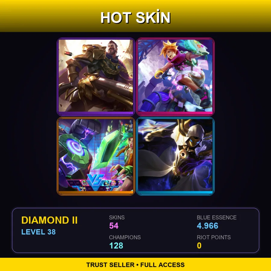 TW | Lv38 | Diamond II | 54 Skin | 128 Champ