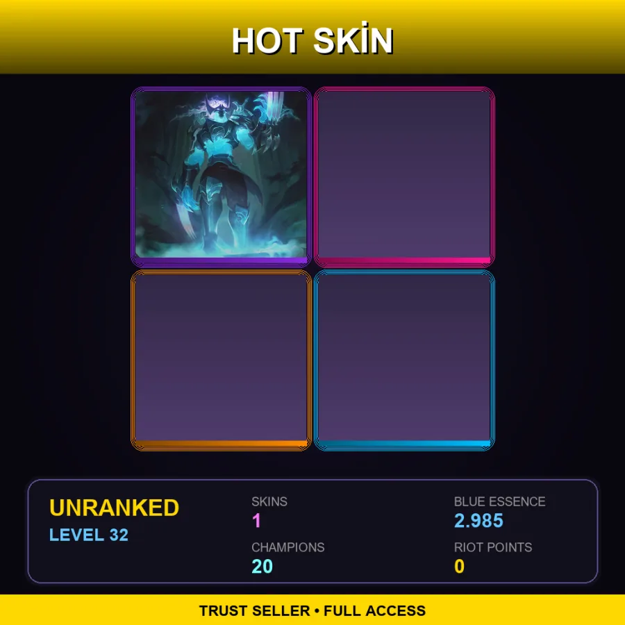 EUW | Lv32 | Unranked | 1 Skin | 20 Champ — LoL account