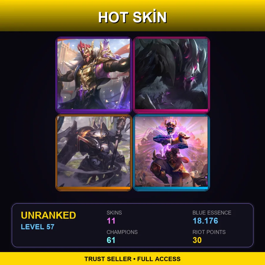 EUW | Lv57 | Unranked | 11 Skin | 61 Champ — Old God Malphite