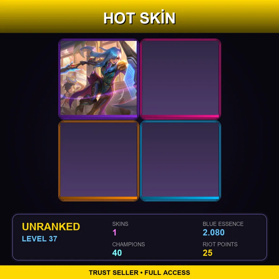 OCE | Lv37 | Unranked | 1 Skin | 40 Champ — LoL account