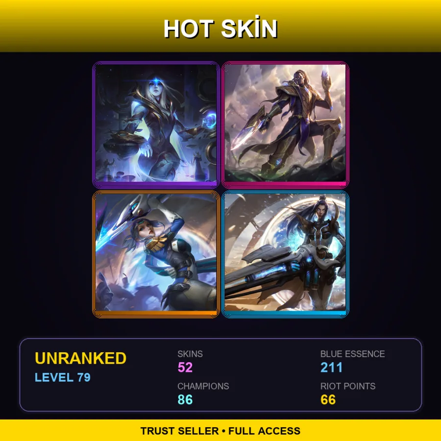 TR | Lv79 | Unranked | 52 Skin | 86 Champ