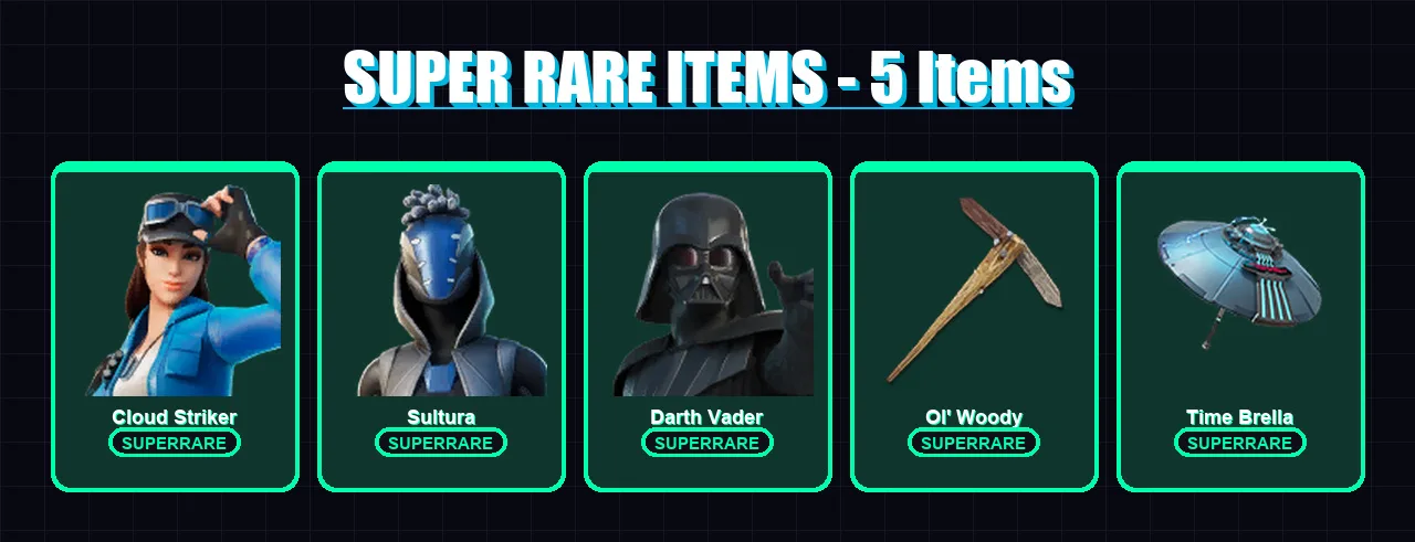 [PS4/PS5/XBOX/PC] | Cloud Striker | Sultura | Darth Vader | Twyn | Kymera | 113 skin | 129 pickaxe | 94 emote | 120 glider | Lv4061