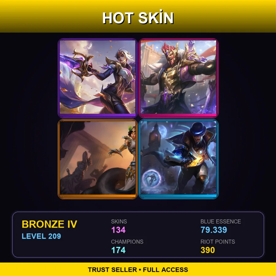 SG | Lv209 | Bronze IV | 134 Skin | 174 Champ