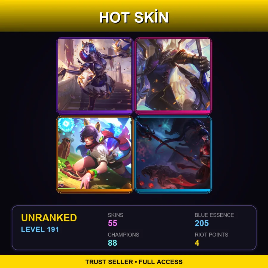 SG | Lv191 | Unranked | 55 Skin | 88 Champ