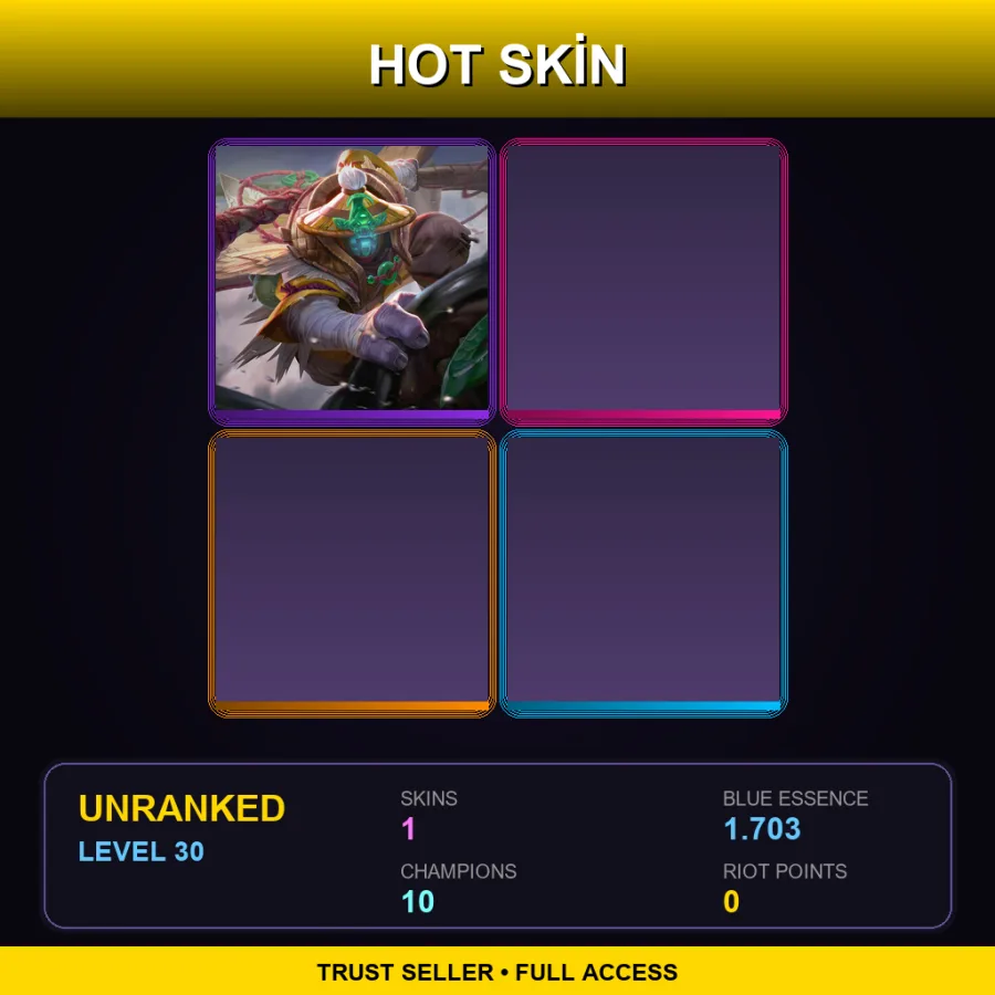 LAN | Lv30 | Unranked | 1 Skin | 10 Champ
