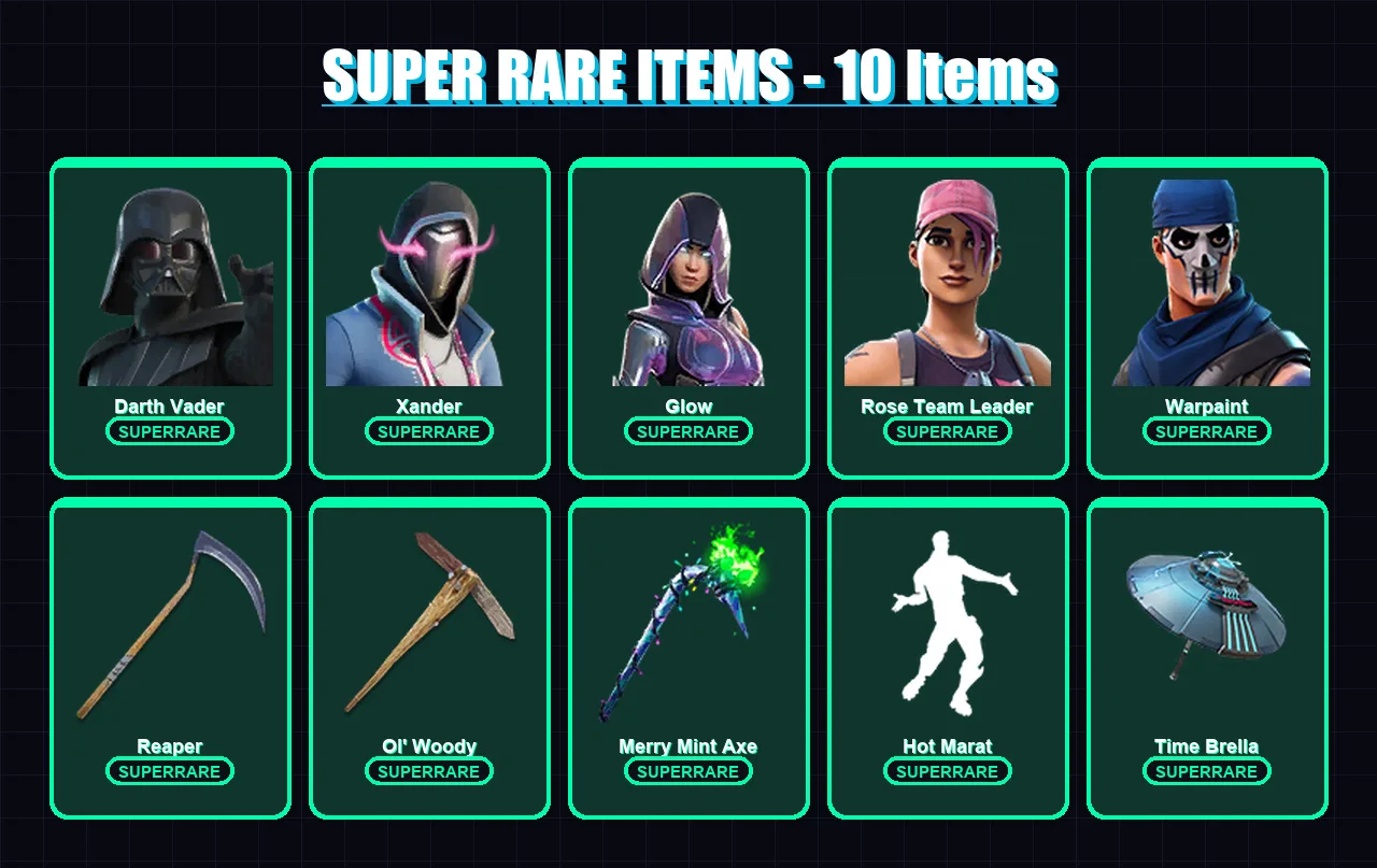 [PC/PSN] | Darth Vader | Xander | Glow | Rose Team Leader | Warpaint | 118 skin | 124 pickaxe | 70 emote | 80 glider | Lv1137