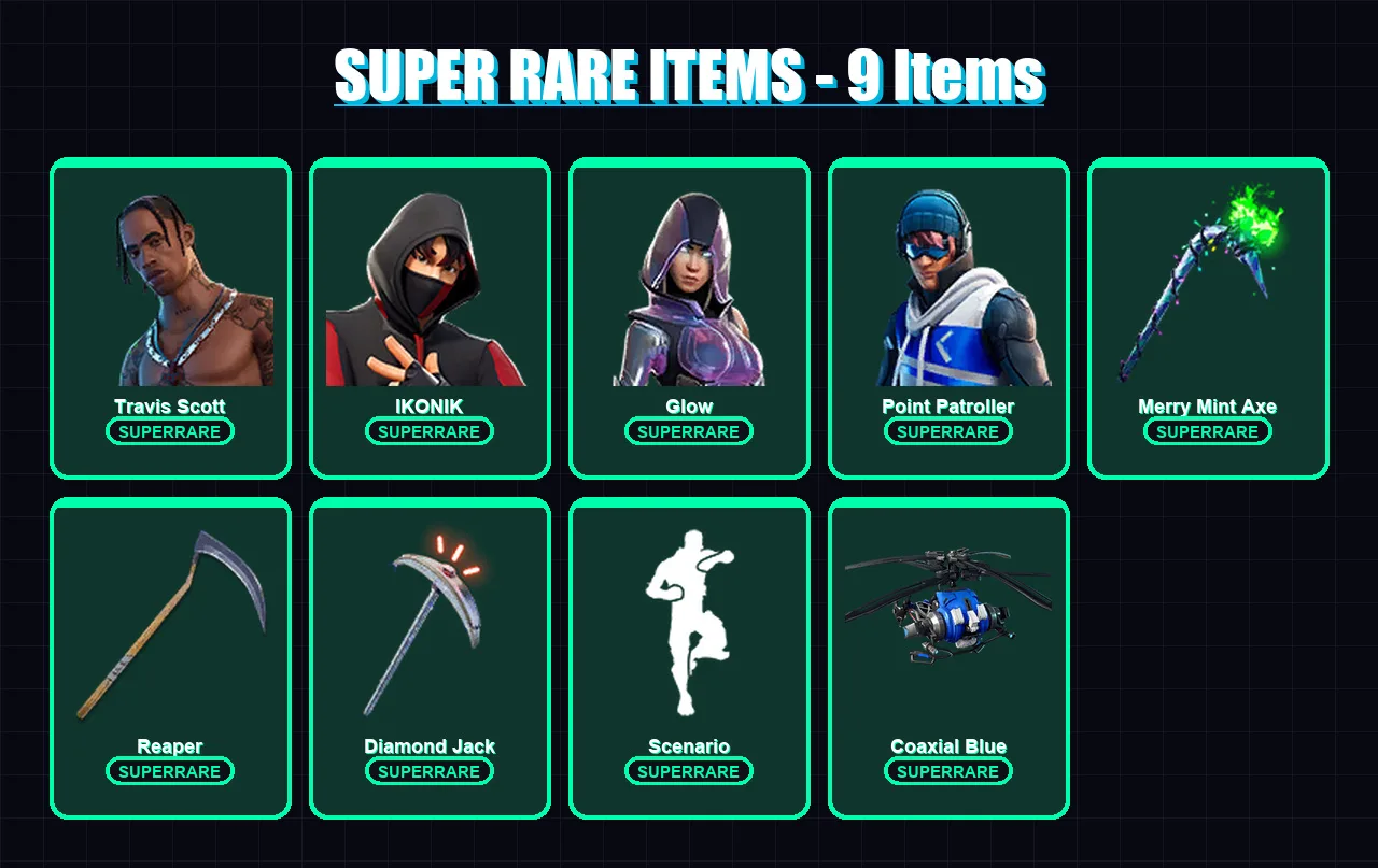 [PC/XBOX/PSN] | Travis Scott | IKONIK | Glow | Point Patroller | Valeria | 91 skin | 138 pickaxe | 89 emote | 102 glider | Lv1461 — Fortnite account