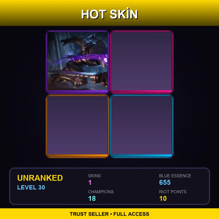 EUNE | Assassin Master Yi | 1 Skin | 18 Champ | Lv30