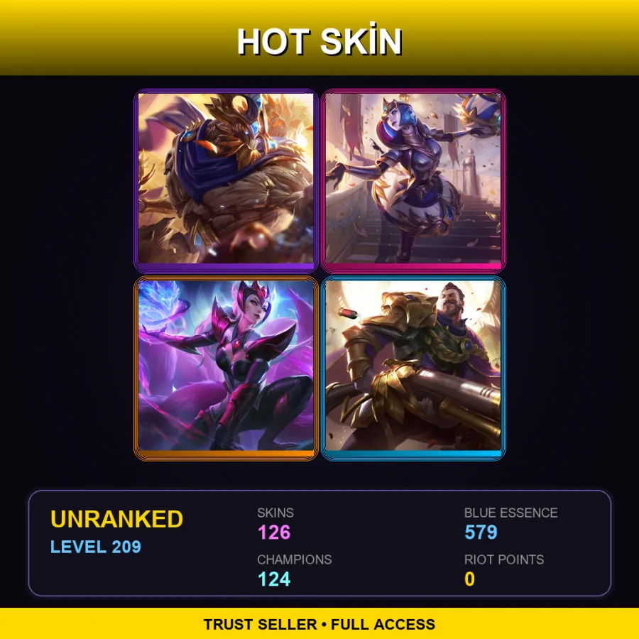 SG | Lv209 | Unranked | 126 Skin | 124 Champ