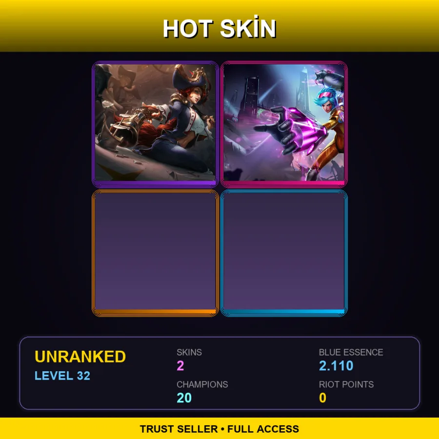 EUNE | Lv32 | Unranked | 2 Skin | 20 Champ — LoL account