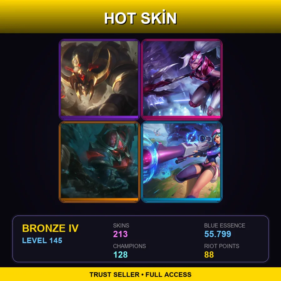 NA | Lv145 | Bronze IV | 213 Skin | 128 Champ