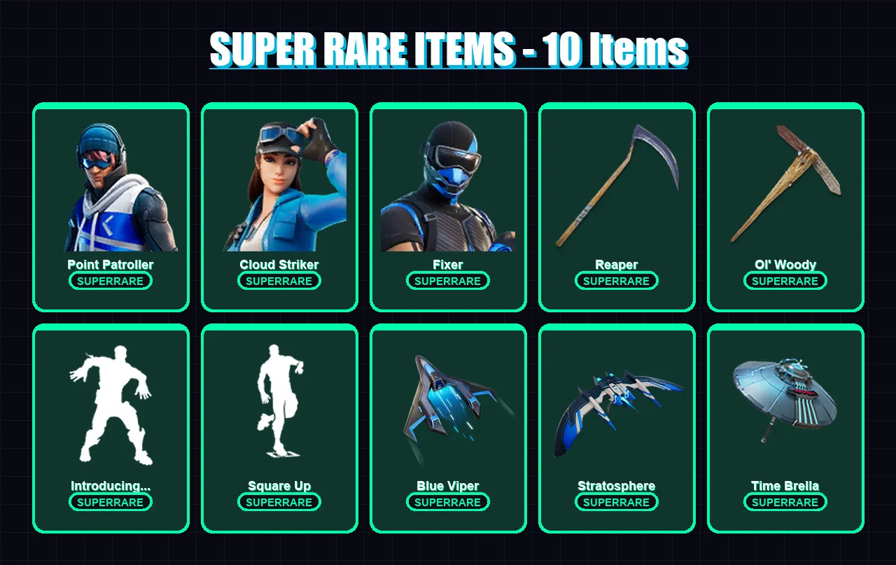 [PS4/PS5/XBOX/PC] | Point Patroller | Cloud Striker | Fixer | Mandalorian | Fade | 70 skin | 118 pickaxe | 77 emote | 108 glider | Lv1868