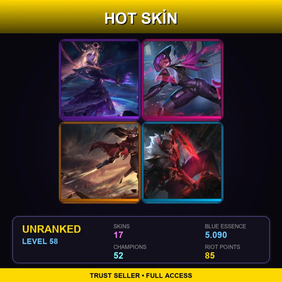 EUNE | Lv58 | Unranked | 17 Skin | 52 Champ