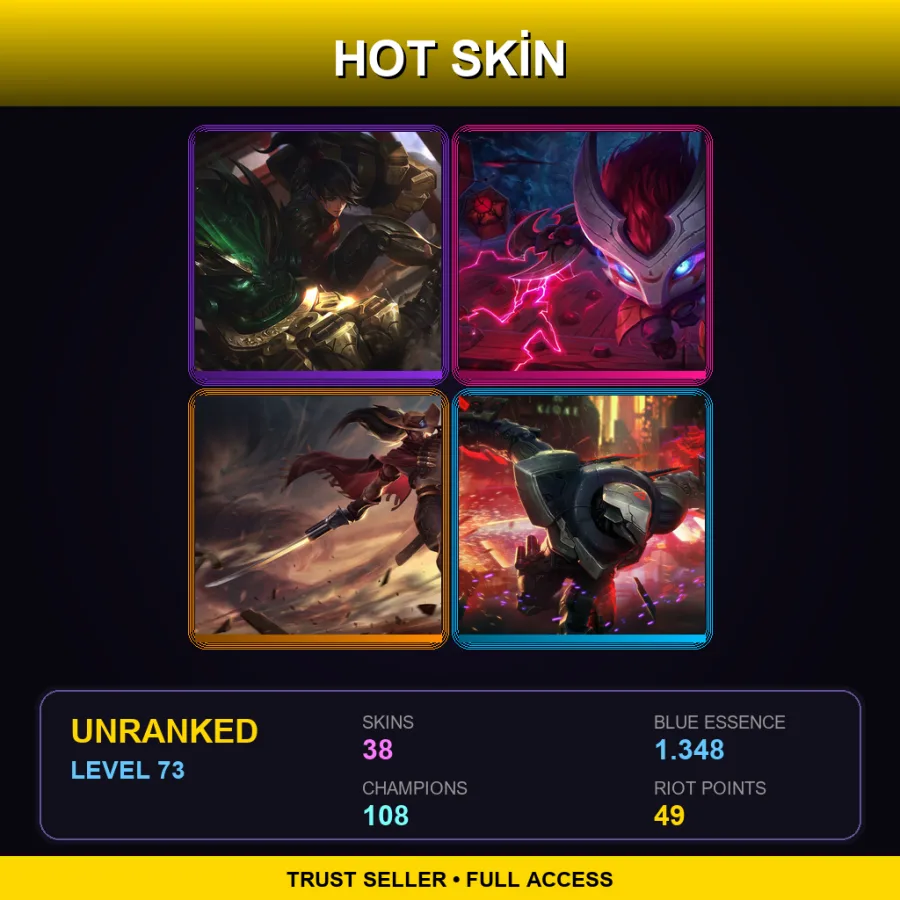 SG | Lv73 | Unranked | 38 Skin | 108 Champ — LoL account