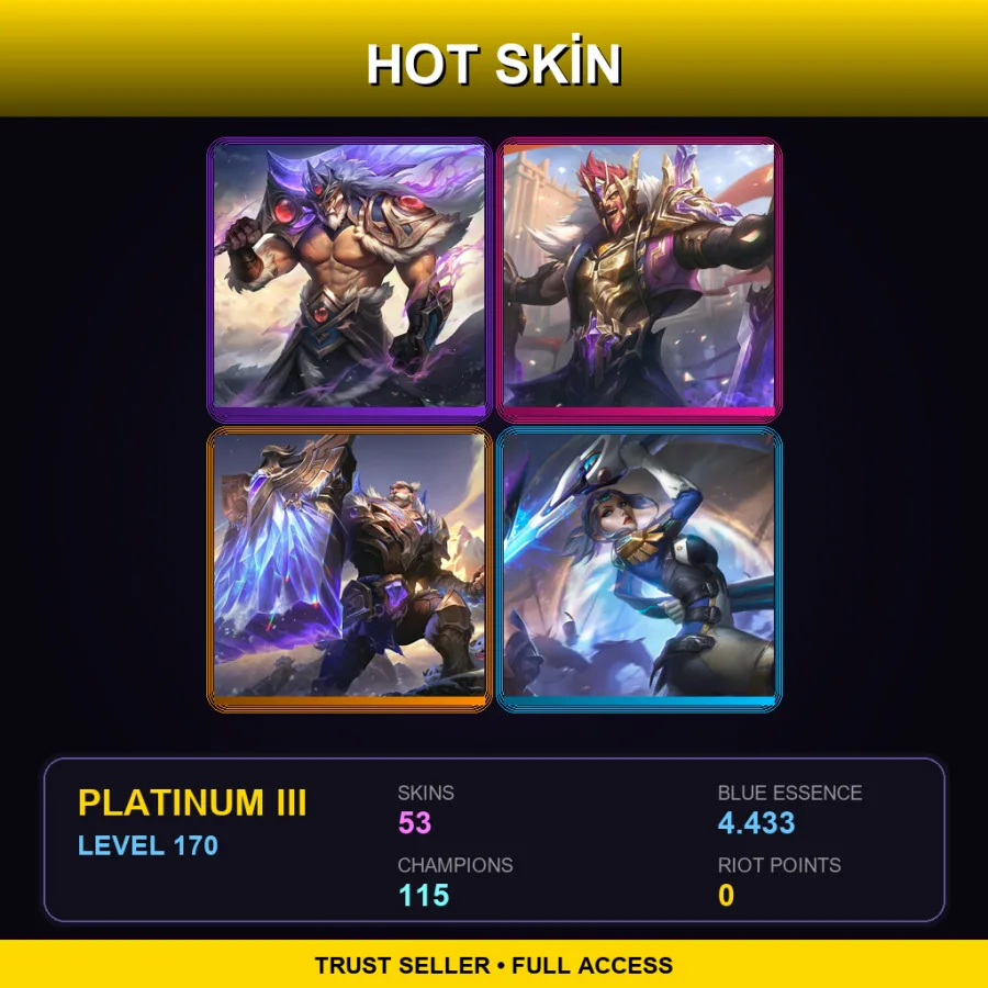 LAN | Lv170 | Platinum III | 53 Skin | 115 Champ