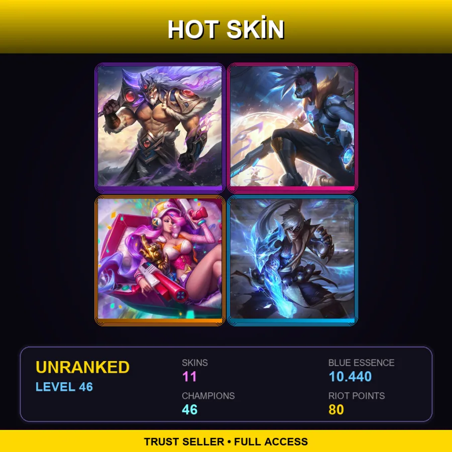 EUNE | Lv46 | Unranked | 11 Skin | 46 Champ