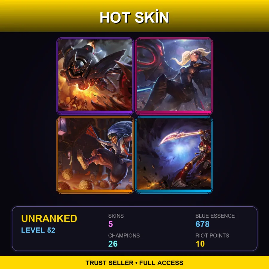 LAS | Lv52 | Unranked | 5 Skin | 26 Champ